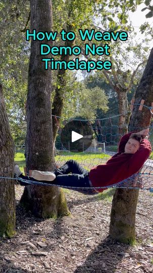 Paracord Tree Net, Diy Tree Net, Diy Treehouse, Diy Net, Tree Net, Backyard Trees, Family Backyard, How To Weave, Diy Tree