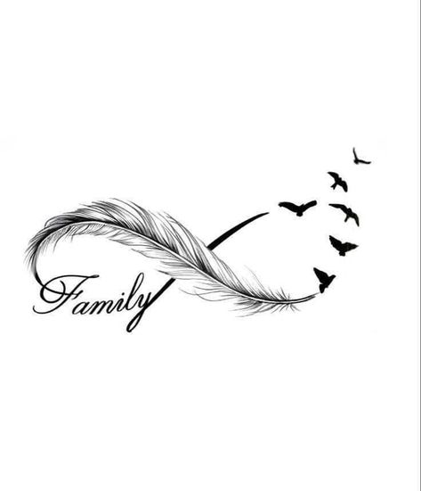 Eternal Love Tattoo, Let It Go Tattoo, Infinity Tattoo With Feather, Go Tattoo, Feminine Skull Tattoos, Infinity Tattoo Designs, Infinity Tattoos, Feather Tattoo, Spine Tattoos