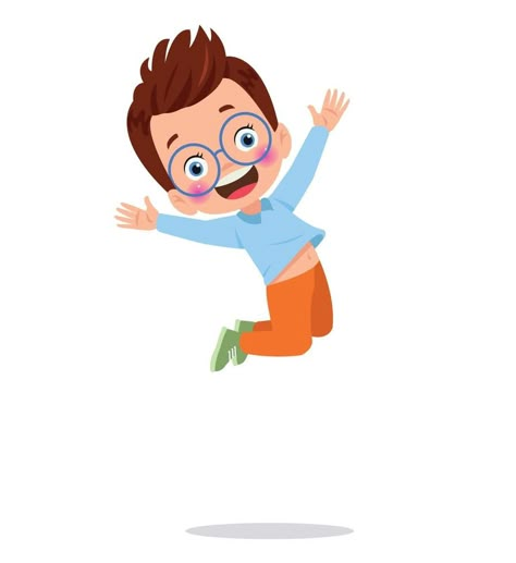 Jumping kids. Happy funny children playing and jumping in different action poses education little team vector characters. Illustration of kids and children fun and smile Jump Drawing, Jump Pose, Jumping Illustration, Jumping Drawing, Exercise Poster, Jumping Pictures, Jumping Poses, Vector Illustration Character, Funny Children