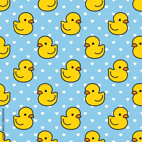 Ducky Wallpapers, Duck Background, Rubber Duck Pattern, Duck Pfp, Duck Drawing, Duck Pattern, Summer Party Themes, Duck Cartoon, Chicken Crafts