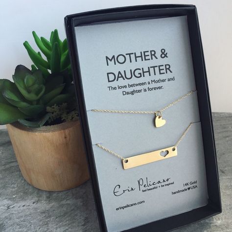 Golden Birthday Gifts, Mom Daughter Jewelry, Mother Daughter Necklaces Set, Mother Daughter Jewelry, Mom Daughter Gifts, Diy Gifts For Mom, Mother Daughter Necklace, Necklace Mom, Daughter Jewelry