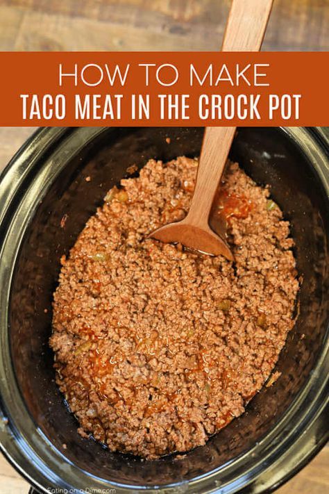 Learn how to make Crockpot Taco Meat Recipe for the best taco meat packed with flavor. Get dinner on the table quickly when you make taco meat in crock pot. Crock Pot Taco Meat, Crockpot Taco Meat, Best Taco Meat, Taco Meat Recipe, Crockpot Taco, Mexikansk Mat, Taco Meat Recipes, Crock Pot Tacos, How To Make Taco