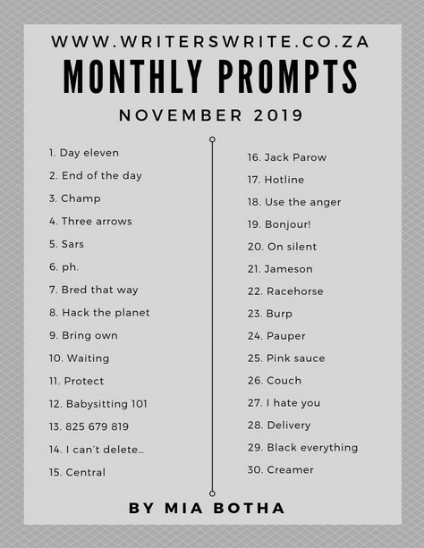 30 Writing Prompts For November 2019 | Writers Write Teen Writing Prompts, November Poetry, 100 Themes, Prompts Poetry, Monthly Prompts, Songwriting Lyrics, Songwriting Prompts, Writing Challenges, Book Building