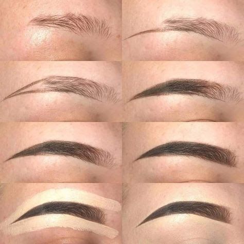 Brow Shaping Tutorial, Teknik Makeup, Types Of Eyebrows, Membentuk Alis, Bentuk Alis, Eyebrow Makeup Tutorial, Video Makeup, Eyebrow Makeup Tips, Smink Inspiration