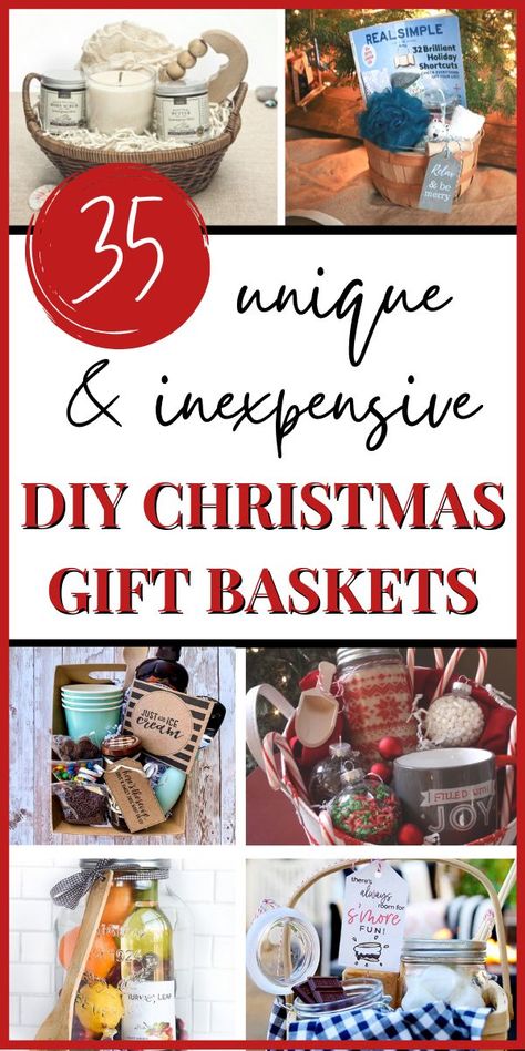 Diy Family Gift Basket Ideas, Homemade Christmas Gifts Baskets, Diy Christmas Gift Basket Ideas For Women, Family Gifts For Christmas Budget, Christmas Diy Baskets Ideas, Inexpensive Christmas Gift Baskets, Easy Gift Baskets For Christmas, Gift Basket Ideas For Christmas Under $20, Xmas Basket Gift Ideas For Family