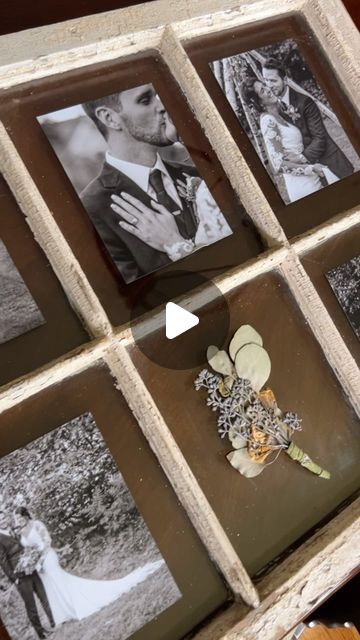 Mary Laplante on Instagram: "Things you Need 🔨:

Old Window
Photos (can be any theme really)
Scotch clear Adhesive dots
Hanging hardware 

I made sure to clean my windows carefully as the chip will paint no matter what. Just be gentle!
I used the adhesive on all four corners of the photo. 
I had my husband install the hardware so it can be hung where I want it. (Still deciding) 🤭

A cheap and easy idea to add a beautiful Rustic touch to your home!

Wedding photos captured by the very talented @jesslafleurphoto 🤍
.
.
.
#diy #photoproject #wedding #weddingphotography #weddingphotos #walldecor #decor #weddings #vintage #frame #rusticdecor #rustic #repurposed" Repurpose Window Frames, Home Wedding Photos, Window Picture Frame, Antique Window Frames, Window Frame Picture, Western Themed Wedding, Window Crafts, Grad Party Decorations, Kodak Moment