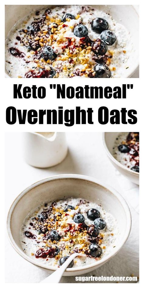 Keto Overnight Oats, Keto Oatmeal, Night Oats, Oats Overnight, Keto Cereal, Low Carb Granola, Overnight Oats Healthy, Keto Vegan, Oats Recipes