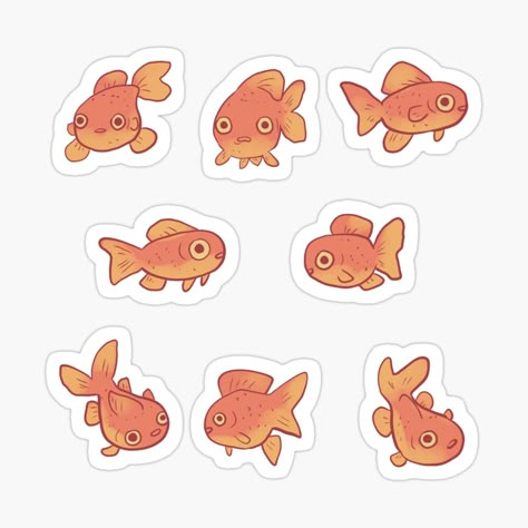 Get my art printed on awesome products. Support me at Redbubble #RBandME: https://www.redbubble.com/i/sticker/Funny-Goldfish-pack-by-Mayarart/158106797.EJUG5?asc=u Goldfish Illustration Cute, Cute Fish Stickers, Funny Fish Illustration, Fish Cartoon Illustration, Fish Bowl Illustration, Fish Illustration Cute, Cute Fish Illustration, Goldfish Sticker, Goldfish Cartoon