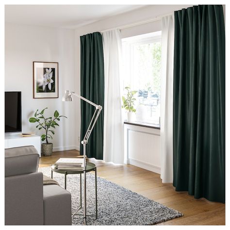 VIDGA Single track rail, white, 55" - IKEA Ikea Vidga, Ceiling Materials, God Natt, Thick Curtains, Ikea Curtains, Layered Curtains, Double Curtains, Curtain Rails, Long Walls