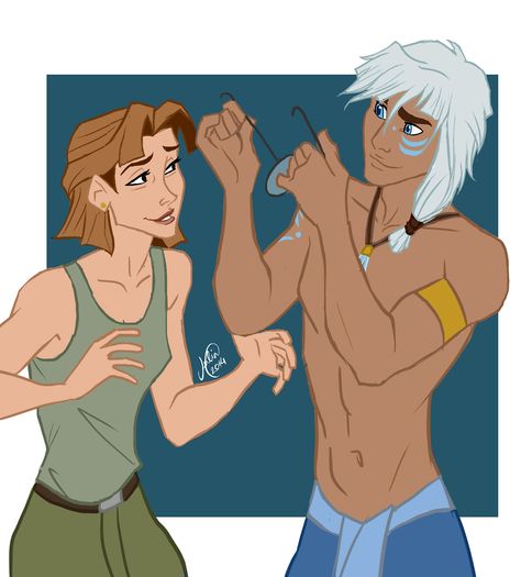 Milo Disney Atlantis, Milo And Kida Atlantis Fanart, Milo And Kida Fanart, Milo Atlantis Fanart, Kida Atlantis Fanart, Milo And Kida Atlantis, Kida Fanart, Genderbent Disney, Disney Gender Swap