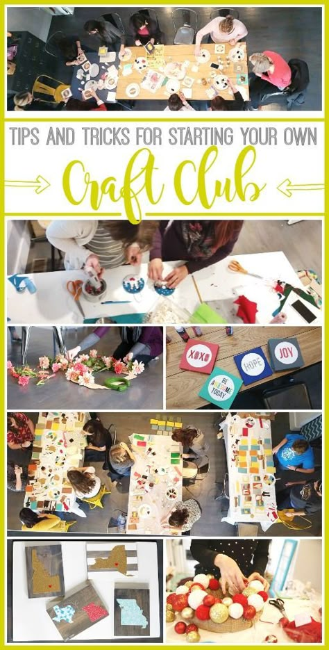 How to Start Your Own Craft Club - Sugar Bee Crafts Creative Workshop Ideas For Women, Craft Class Ideas For Women, Craft Club Ideas Ladies, Craft Classes And Workshops, Craft Day Ideas For Women, Craft Club Ideas, Craft Party Ideas For Women, Group Crafts For Women, Ladies Craft Night Ideas