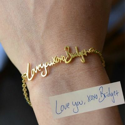 Holiday Gifts for Mom - Christmas Gifts for Mom - Good Housekeeping Handwriting Signature, Handwriting Bracelet, Signature Bracelet, Name Necklaces, To Infinity And Beyond, Looks Style, Bling Bling, Infinity Bracelet, Chain Length