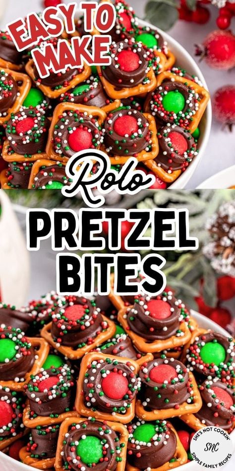 Candy With Pretzels, Dessert Pretzels, Paula Deen Pumpkin Bars, Holiday Cooking Christmas, Easy Pumpkin Bars, Rolo Pretzels, Christmas Pretzels, Pretzel Treats, Xmas Treats