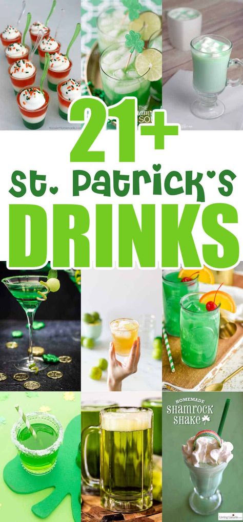 St Patty's Day Drinks, St Patrick's Day Drinks, Irish Cocktails, Green Cocktails, Rainbow Drinks, St Patricks Day Drinks, Irish Drinks, Day Cocktails, Boozy Milkshake