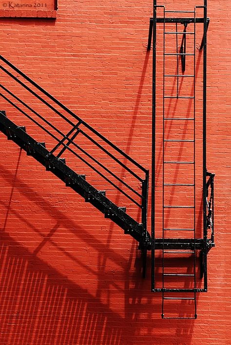 Sangria Red, Minimal Photography, Fire Escape, Stairway To Heaven, Foto Art, Urban Photography, Color Textures, Colour Schemes, Color Photography