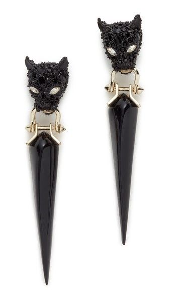 Alexis Bittar Crystal Encrusted Dangling Panther Earrings Panther Earrings, Panther Jewelry, Alexis Bittar Jewelry, Types Of Earrings, Black Jewelry, Alexis Bittar, Hanging Earrings, Black Earrings, Ear Jewelry