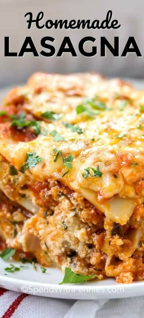 Lasagna Recipe Easy Ricotta, Lasagna Recipe With Cottage Cheese, Easy Lasagna Recipe With Ricotta, Recipe With Cottage Cheese, Homemade Lasagna Recipe, Lasagna Recipe Easy, Recipe With Ricotta, Easy Homemade Lasagna, Recipe Lasagna