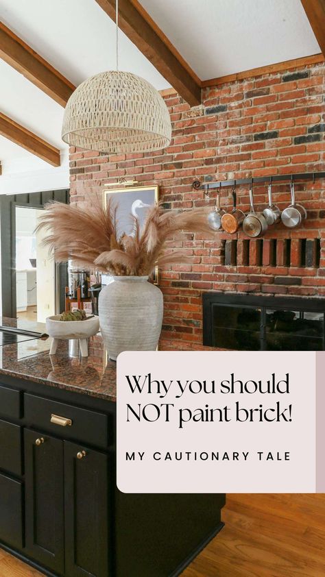 An Argument for Exposed Brick: Why You Shouldn't Paint Over It Grey Brick Interior Wall, Red Brick Wall Kitchen, Beige Painted Brick Fireplace, Paint Colors With Brick Wall, Painted Brick In Kitchen, Painting Brick Interior Wall, Painting Brick Interior, Painted Brick Wall Interior, Paint Brick Wall