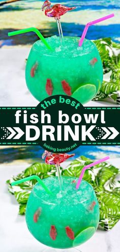 Fishbowl Drink Recipe, Fish Bowl Drink, Fishbowl Drink, Girls Night Drinks, Fruity Mixed Drinks, Tropical Drink Recipes, Bowl Cocktails, Best Mixed Drinks, Fun Drink Recipe