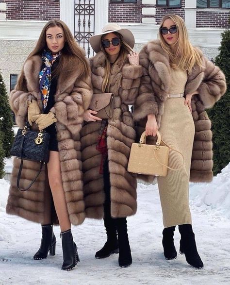 Slavic Winter, Mob Wife Aesthetic, Sable Fur Coat, Sable Coat, Wife Aesthetic, High Fashion Runway, The Mob, Faux Fur Coats, Concert Fashion