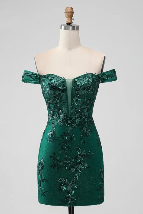 Amzcw Sparkly Dark Green Bodycon Off The Shoulder Sequin Homecoming Dr – Amzcw Dress Dark Green Sparkly Hoco Dress, Semi Formal Green Dress, Hoco Dresses Dark Green, Green Dance Dress, Emerald Green Hoco Dress, Dark Green Hoco Dress, Dark Green Homecoming Dresses, Prom Dress Dark Green, Emerald Green Homecoming Dresses