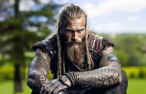 Did Vikings Have Tattoos? Get The Real Facts Traditional Viking Tattoos, Viking Facts, Viking Pictures, Green Tattoos, Viking Life, Viking Women, Viking Culture, Cycle Of Life, Viking Tattoos