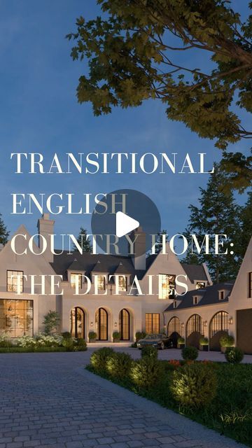 Sensus Design Studio on Instagram: "The Transitional Country Home is a great example of Jesse’s pursuit of a style that captures the character and soulful style of the historic manors of the English Countryside. However, he designed this rendition to offer an elegantly fresh-faced reinterpretation that is designed to stand the test of time. 

Every detail on the exterior was thoughtfully designed and carefully reviewed before being included, with the intention that each one is a rendition of a common characteristic or feature of historical examples of this style. Everything from the composition of the “T” shaped footprint, to the proportions of the gable walls and prominently sleek masonry details support this effect in composition.

We hope you enjoy a breakdown of some of our favourite d Gable Wall, Dream House Ideas, English Country House, English Countryside, House Designs Exterior, Country Home, Home Designs, The English, The Test