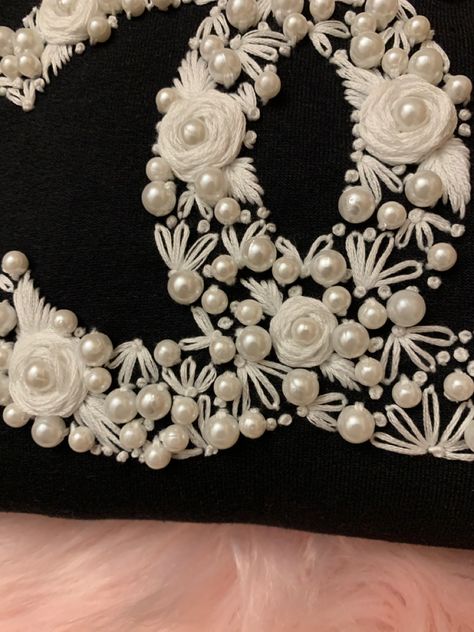 Pearl Motifs Embroidery, Pearl Beads Embroidery, Pearl Flower Embroidery, Bead Hand Embroidery, Dress Hand Embroidery Designs, Hand Embroidery Dress Hand Embroidery Dress Design, Pearl Pattern Design, Pearl Embroidery Designs Handmade, Pearl Embroidery Blouse