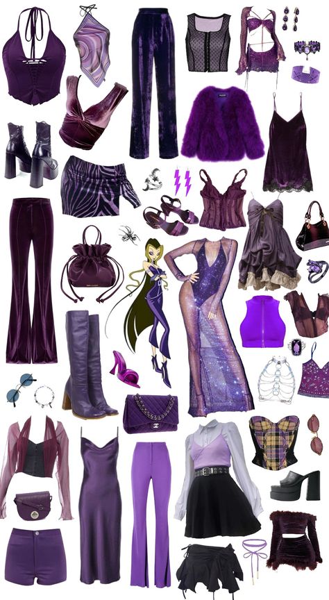 Darcy Halloween Costume, Winx Darcy Outfits, Winx Fashion Aesthetic, Darcy Trix Costume, Darcy Winx Club Outfit, Darcy Trix Aesthetic, Darcy Winx Club Costume, Darcy Winx Club Aesthetic, Winx Club Trix Outfits