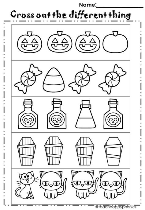 This is a set of Halloween-themed worksheets for preschool and kindergarten math and literacy skills. Just print and go, no prep needed! These activities will keep your students focused on learning during the crazy days surrounding Halloween. Prek Learning Activities Halloween, Halloween Books For Preschoolers, October Prek Worksheets, Pete The Cat Trick Or Treat Activities, Fall Harvest For Preschool, Crankenstein Activities Preschool, Fall Matching Worksheets For Preschool, Pre Kindergarten Activities Worksheets, Pre K Halloween Worksheets