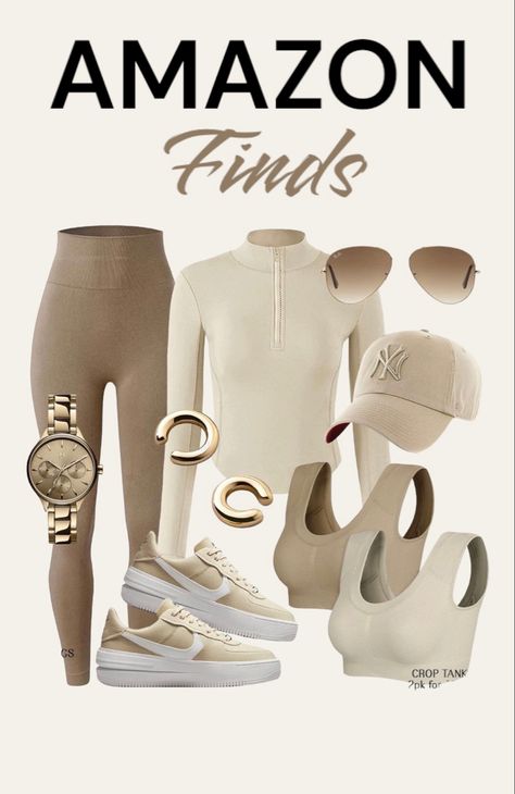 Gym Outfit Amazon Finds Clothes Summer, Mom Workout Outfits, Neutrals Wardrobe, Clothes Amazon Finds, Amazon Finds Clothes, Amazon Fits, Amazon Clothing Finds, Sport Casual Outfit, Amazon Outfits