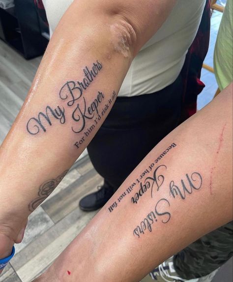 Brother Tattoo Ideas For Sister, Siblings Tattoo For 3, Matching Tattoos For Siblings, Brother And Sister Tattoo Ideas, Word Tattoo Ideas, Sister Tattoo Ideas, Brother Sister Tattoo, Cute Tattoos On Wrist, Brother Tattoos