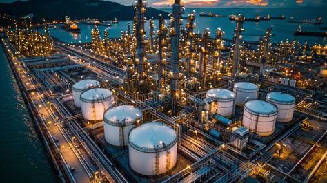 Aerial view of a petrochemical oil and gas industry plant royalty free stock image Oil Gas Industry, Oil And Gas Industry Wallpaper, Petrochemical Industry, Oil And Gas Industry, Industrial Blue, Hanuman Chalisa, Gas Industry, Oil Plant, Pin Image