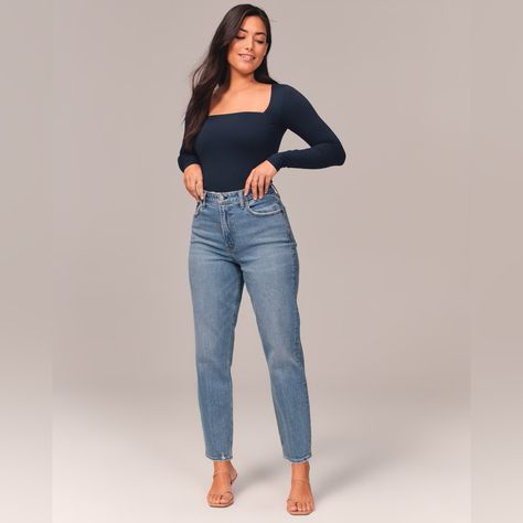 High rise jeans outfit