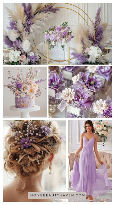 lilac wedding, lavender wedding Wedding Lilac Decoration, Lilac Champagne Wedding, Lilac And Tan Wedding, Lavender Beach Wedding Ideas, Lavender And Silver Wedding Theme, Lilac And Champagne Wedding, Wedding Ideas Lilac, Lilac Boho Wedding, Lilac Wedding Theme Color Schemes