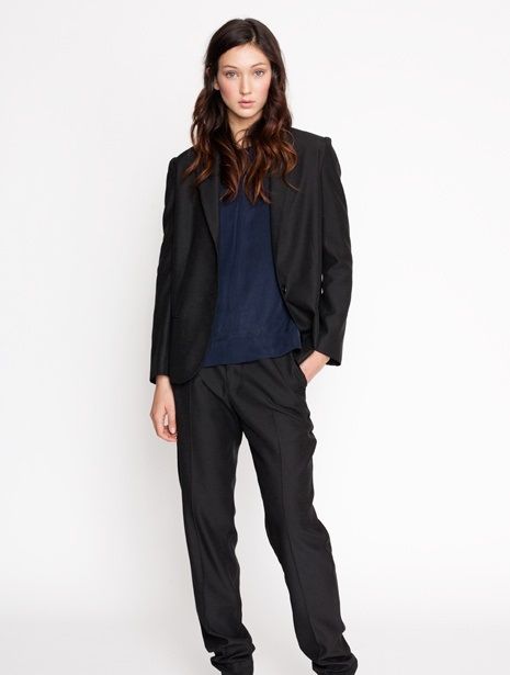 Relaxed Androgynous Wedding Suit 2 Androgynous Wedding Attire, Androgynous Wedding, Queer Style, Secret Squirrel, Wedding Guest Attire, Androgynous Models, Pinstripe Blazer, Wedding Week, Business Chic