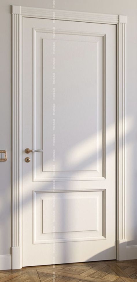 Classic Indoor Doors, Interior Design Doors Modern, Modern Traditional Interior Doors, Interior Doors Traditional, Molding Door Design, Doors With Moulding, Doors Interior Classic, Parisian Doors Interior, Moulding Door Design