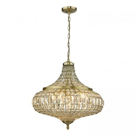 Size: Height 70cm minimum - 160cm maximum   Diameter 50cm Wattage: 6 x 40w candle bulb or LED equivalent Socket: SES/E14 screw type Earth Connection, Moroccan Lantern, Crystal Pendant Lighting, Moroccan Lanterns, Dar Lighting, Lamp Socket, Pendant Ceiling Light, Moroccan Style, Brass Pendant