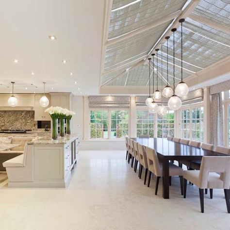 Kitchen Orangery, Sunroom Kitchen, Kitchen Conservatory, Conservatory Kitchen, Conservatory Design, Kitchen Diner Extension, Open Plan Kitchen Dining Living, Desain Pantry, Kitchen Addition