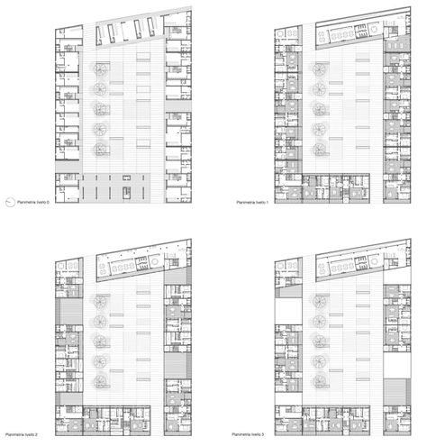 Nicholas Canargiu · Social Housing Monserrato Social Housing Floor Plan, Social Housing Plan, Co Housing Plan, Social Housing Architecture Plan, Social Housing Architecture Concept, Floorplan Ideas, Social Architecture, Commercial Building Plans, Social Housing Architecture