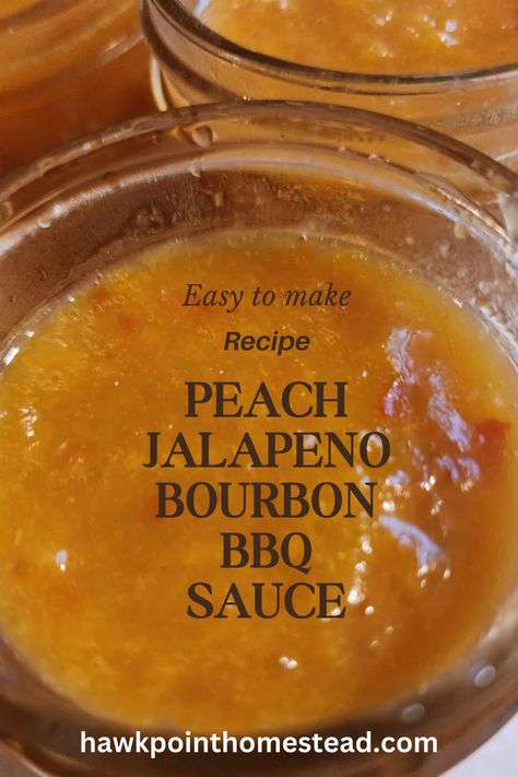 Sweet Spicy Bbq Sauce, Yellow Bbq Sauce, Homemade Bourbon Sauce, Mason Jar Sauces, Bourbon Peach Sauce, Canning Peach Bbq Sauce, Canning Tabasco Sauce, Whiskey Peach Bbq Sauce Recipe, Barbaque Sauces Recipes