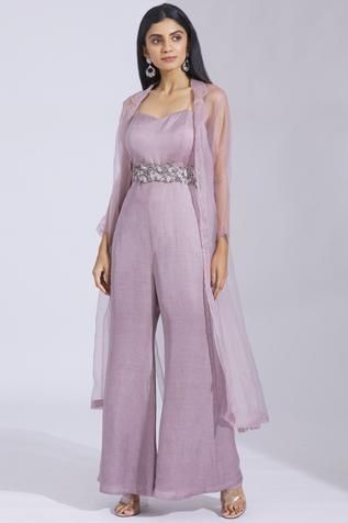 [SponsoredPost] Shop For Parul And Preyanka Purple Satin Linen Flared Jumpsuit With Jacket For Women Online At Aza Fashions #womenjumpsuitoutfitswedding वेस्टर्न ड्रेस, Jumpsuit With Jacket, Jumpsuit Outfit Wedding, Fancy Jumpsuit, डिजाइनर कपड़े, Flared Jumpsuit, Birthday Dress Women, Trendy Outfits Indian, Birthday Outfit For Women