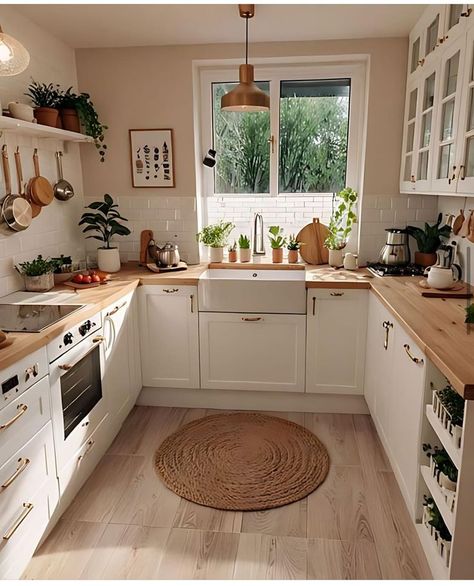 Small Kitchen Redo, Scandi Kitchen, Galley Kitchens, Budget Kitchen, Minimalist Kitchen Design, White Interior Design, Small Kitchen Decor, Casa Container, Galley Kitchen