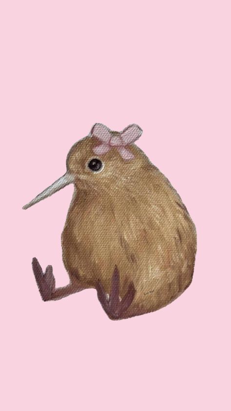 Kiwi Eating Kiwi, Kiwi Bird Painting, Kiwi Animal Drawing, Cute Kiwi Drawing, Kiwi Bird Wallpaper, Kiwi Bird Drawing, Kiwi Bird Art, Kiwi Animal, Cute Kiwi Bird