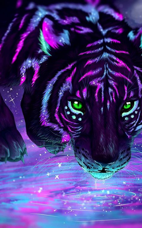 Purple Tiger wallpaper by TLCsr5862 - 80 - Free on ZEDGE™ Tiger Wallpaper, Mystical Animals, Lion Wallpaper, Wolf Spirit Animal, Big Cats Art, Cute Galaxy Wallpaper, Wolf Wallpaper, Tapeta Galaxie, Animale Rare