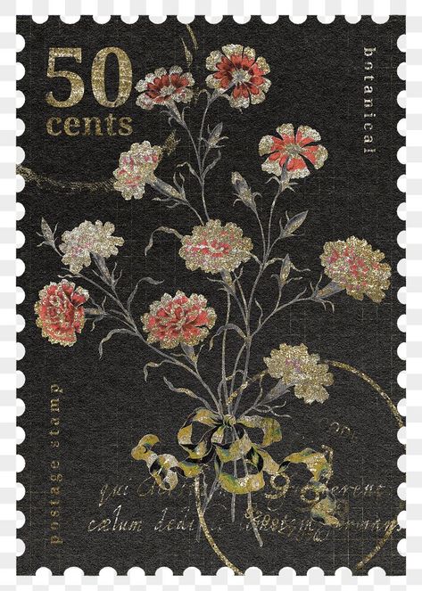 Aesthetic Flower Png, Stamp Aesthetic, Mushroom Stamp, Vintage Stamps Postage, Aesthetic Illustration, Postage Stamp Design, Sticker Aesthetic, Postal Vintage, Sticker Transparent