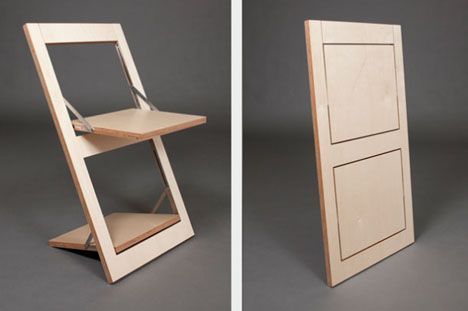 Super Simple Flat-Pack Idea to Reinvent the Folding Chair via dornob.com Flatpack Furniture, Picnic Chair, Transformer Table, Picnic Chairs, Foldable Furniture, Minimalist Chair, Kursi Bar, Transforming Furniture, Cnc Furniture