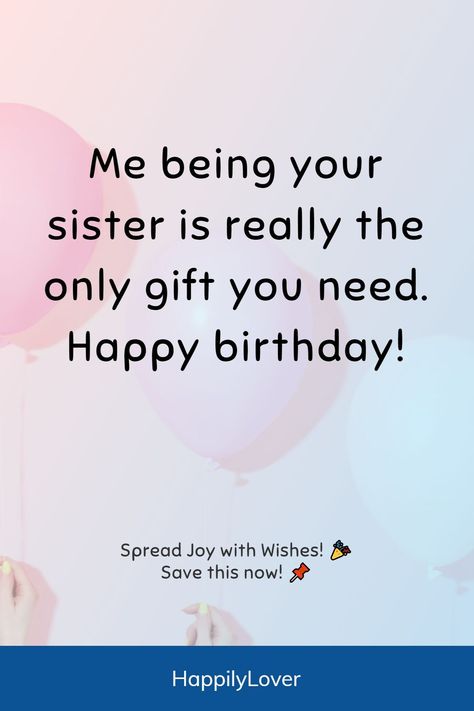 Is it your sister’s birthday coming up? Do you want to make her laugh out loud with your birthday wish? Let’s be honest, sisters are awesome, and they deserve a birthday wish that’s as fun and quirky as they are. On her special day, you can make her smile with a birthday wish that’s as funny and unique as your bond. Funniest birthday messages will make her day unforgettable and light up her birthday. Sister Birthday Wishes Funny Hilarious, Funny Happy Birthday Wishes For Sister, Sister Birthday Funny Wishes, Happy Birthday To My Sister Funny, Happy Birthday Wishes Sister Funny, Aesthetic Birthday Wishes For Sister, Sister Birthday Captions Instagram, Birthday Message For Sister Funny, Sister Birthday Wishes Messages