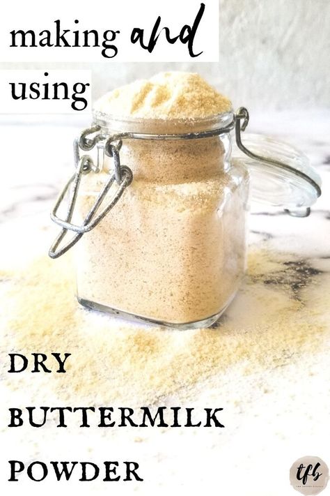 Homemade Staples, Buttermilk Powder, Dry Buttermilk, Make Buttermilk, Powdered Buttermilk, Homemade Ingredients, Baking Mix Recipes, Homemade Dry Mixes, Cooking Substitutions