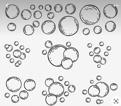 Bubble Filler Tattoo, Bubble Drawing Pencil, Drawings Of Bubbles, Sea Bubbles Drawing, How To Draw Water Bubbles, Cartoon Bubbles Art, Under Water Bubbles Drawing, Soap Bubble Drawing, Simple Bubble Drawing